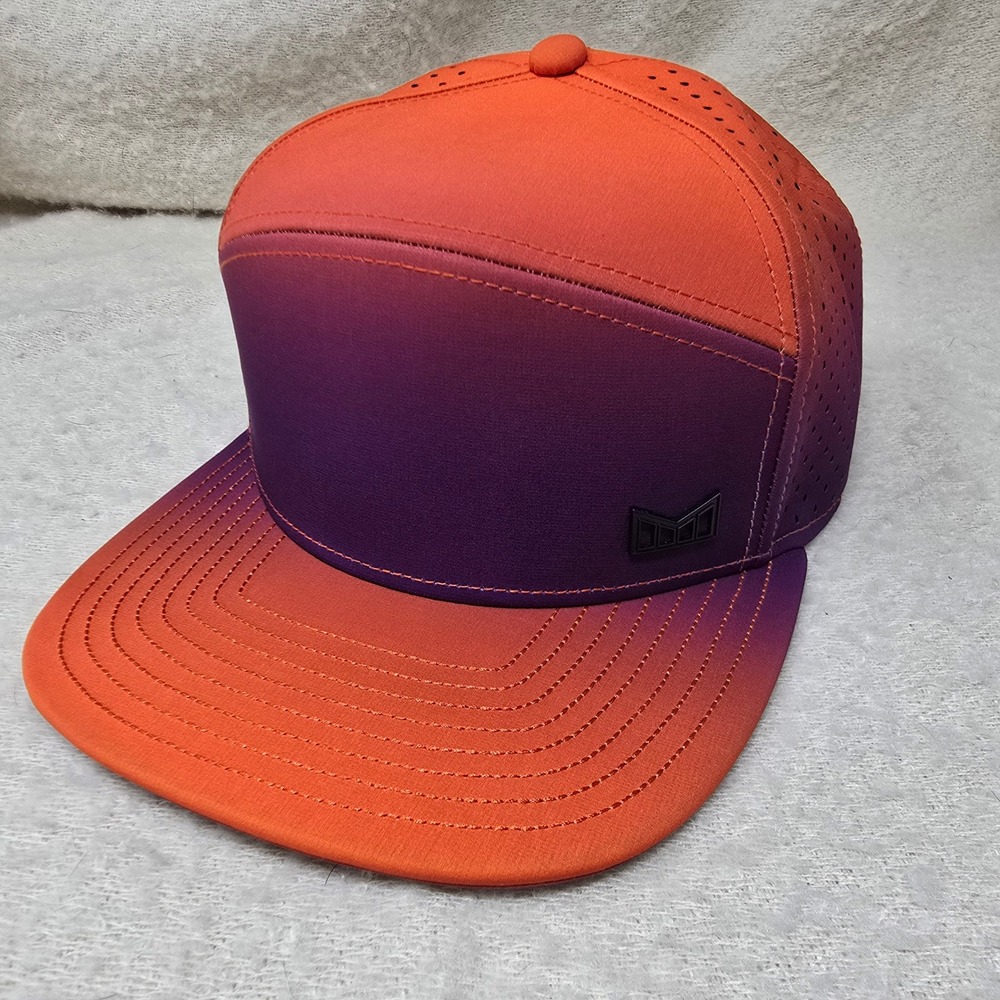 Melin Trenches Hydro Hat Mens Large Orange Purple Sunset Wavez Gradient Snapback